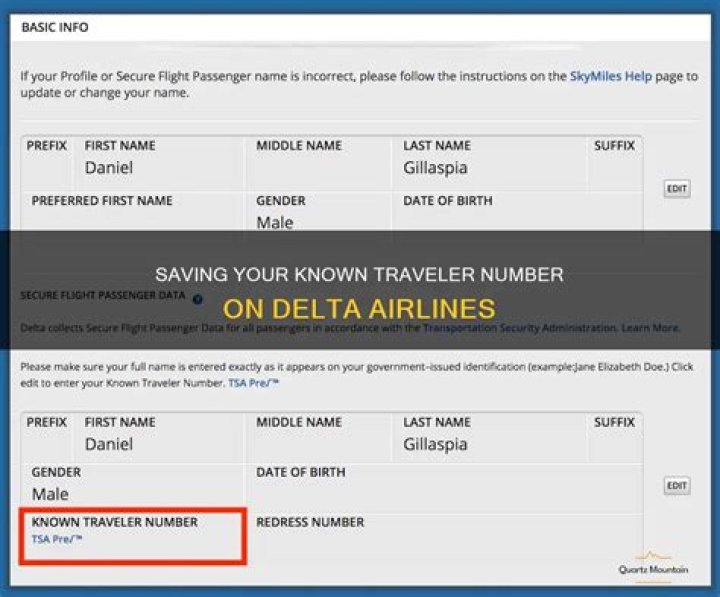 Can You Add Known Traveler Number After Booking Delta