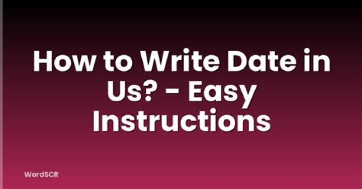 How To Write Date In Usa