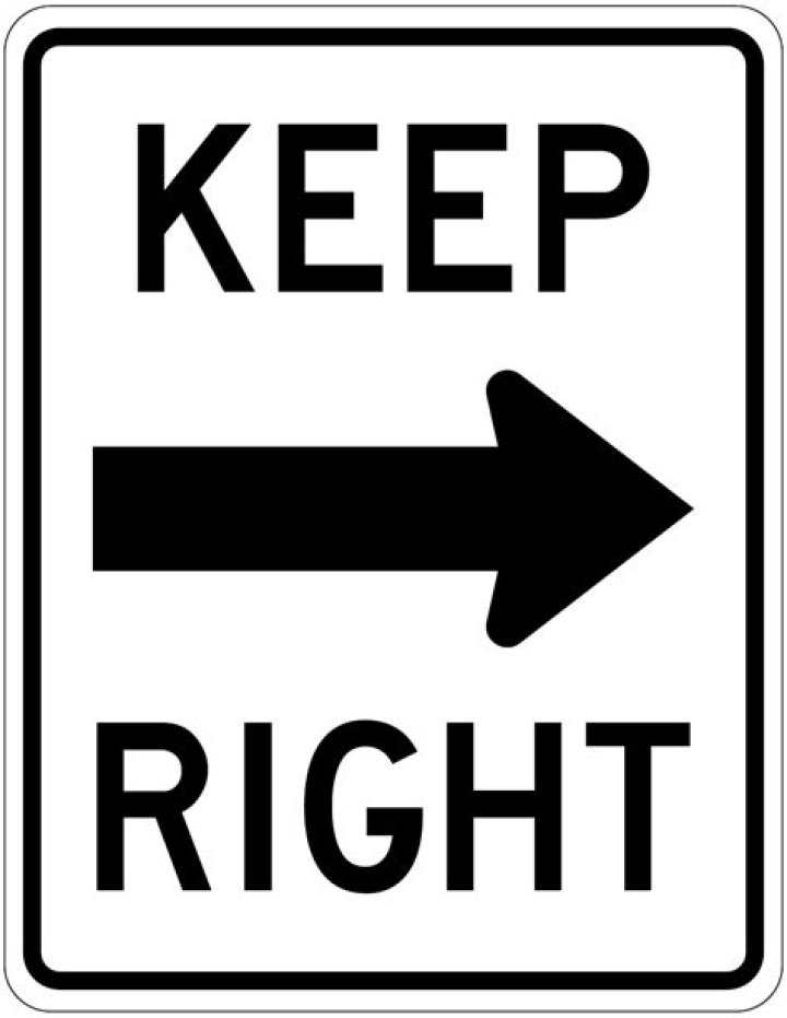 Quick Answer: What Does A Keep Right Sign Look Like