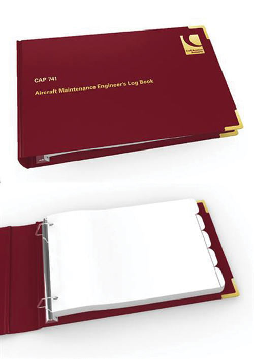 CAP 741 Aircraft Maintenance Engineer's Log Book and Binder