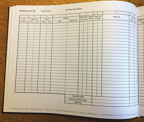 Pooleys EASA/CAA Part-FCL Personal Flying Log Book - Blue or Black