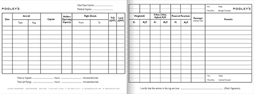 Pooleys Microlight Pilot's Log Book