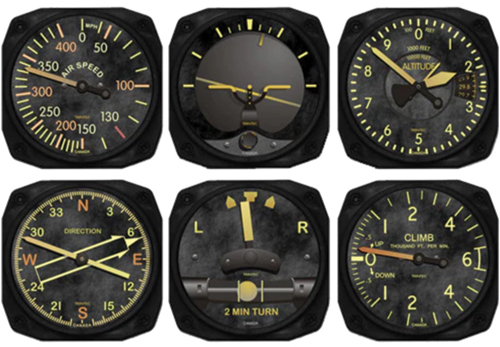 Vintage 6-Piece Instrument Inspired Coaster Set