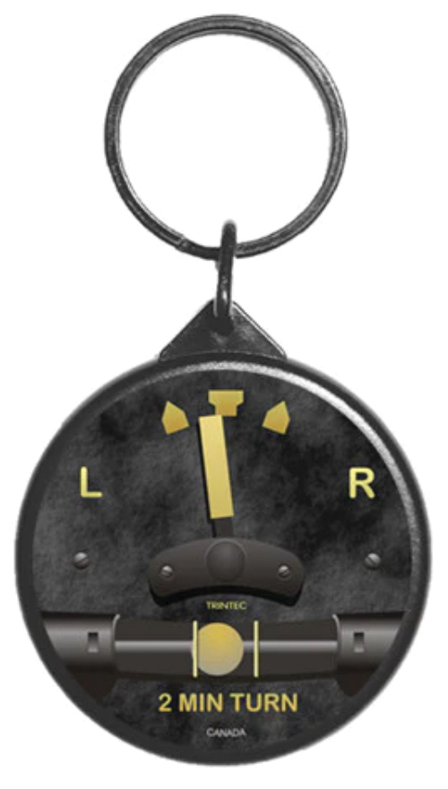 2" Vintage Turn & Bank Round Keyring