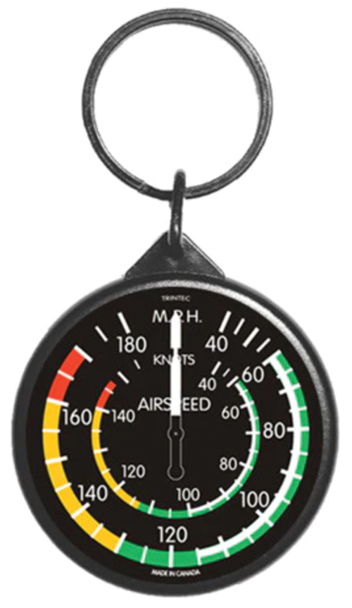 2" Classic Airspeed Round Keyring