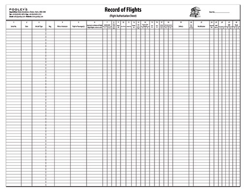 Record of Flights Operation Pad with HOBS column