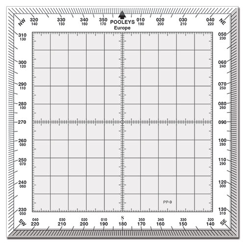 PP-9 Square Protractor with White Border