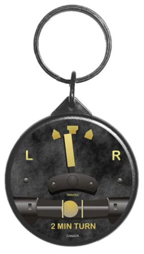 2" Vintage Turn & Bank Round Keyring